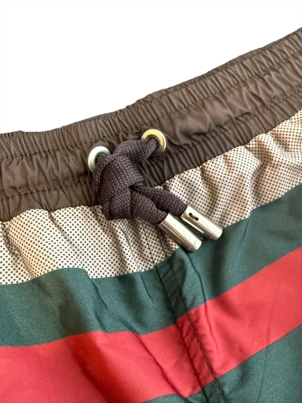 Gucci Brown Diamante Jacquard Nylon Swim Trunks XS NWT Italy
